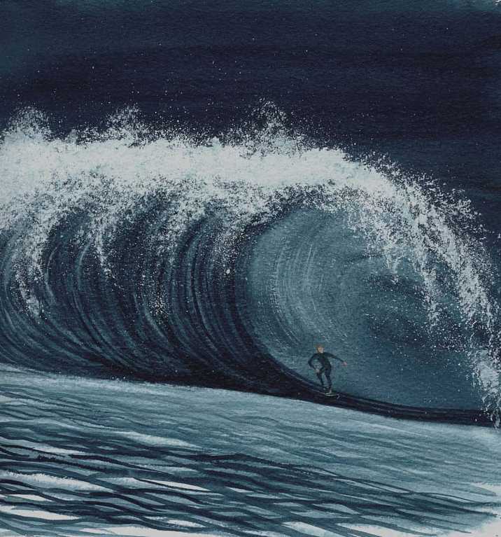 Art for sale | Surfer on the Sea | painting of surfer with wave